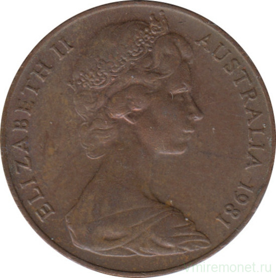 Монета. Австралия. 2 цента 1981 год.