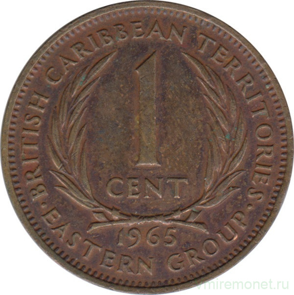 Монета. Британские Восточные Карибские территории. 1 цент 1965 год.