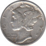 Монета. США. 10 центов 1936 год. Монетный двор S. ав.