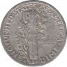 Монета. США. 10 центов 1936 год. Монетный двор S. рев.