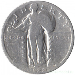 Монета. США. 25 центов 1929 год.