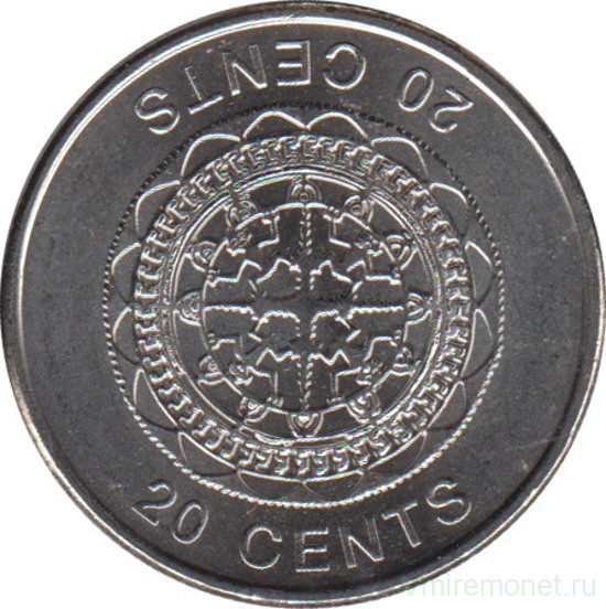 Монета. Соломоновы острова. 20 центов 2012 год.