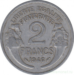 Монета. Франция. 2 франка 1946 год.
