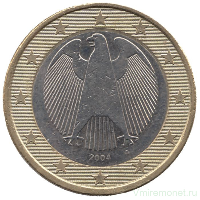 Монета. Германия. 1 евро 2004 год (G).
