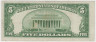 Банкнота. США. 5 долларов 1950 год. (А). Серия G. рев.