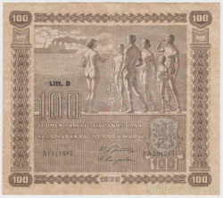 Банкнота. Финляндия. 100 марок 1939 год. Тип 73а(18).