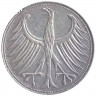 Монета. ФРГ. 5 марок 1958 год. Монетный двор - Штутгарт (F).