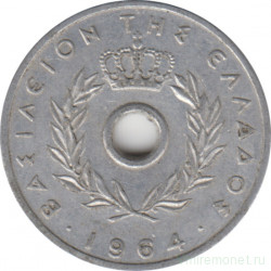Монета. Греция. 10 лепт 1964 год.