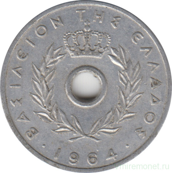 Монета. Греция. 10 лепт 1964 год.