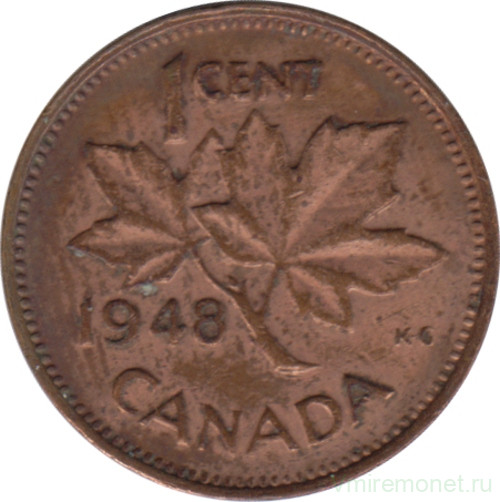 Монета. Канада. 1 цент 1948 год.