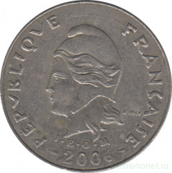 Монета. Французская Полинезия. 20 франков 2006 год.