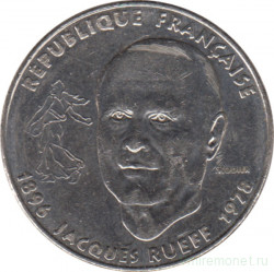 Монета. Франция. 1 франк 1996 год. 100 лет со дня рождения Жака Рюефа.
