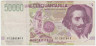 Банкнота. Италия. 50000 лир 1992 год. Тип 116b.  