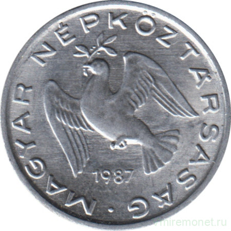 Монета. Венгрия. 10 филлеров 1987 год.