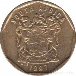 Монета. Южно-Африканская республика (ЮАР). 10 центов 1997 год.