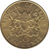 Монета. Кения. 10 центов 1991 год. ав.