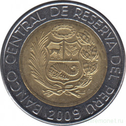 Монета. Перу. 2 соля 2009 год.