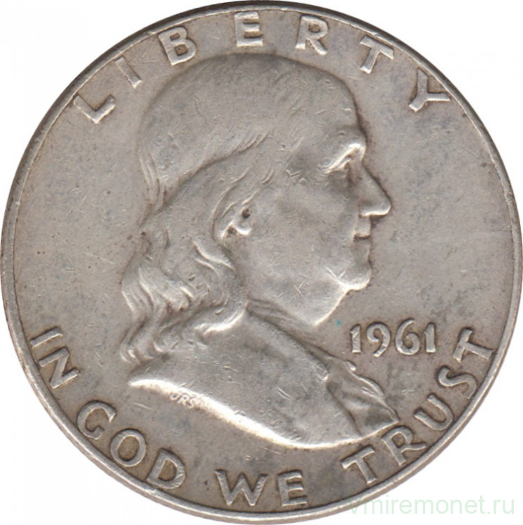 Монета. США. 50 центов 1961 год. Франклин. Монетный двор D.