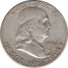 Монета. США. 50 центов 1961 год. Франклин. Монетный двор - Денвер (D). ав.