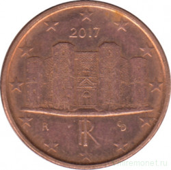 Монета. Италия. 1 цент 2017 год.