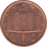 Монета. Италия. 1 цент 2017 год. ав.