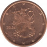 Монеты. Финляндия. 1 цент 2004 год. ав.