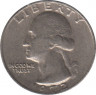  Монета. США. 25 центов 1972 год. ав.