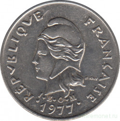 Монета. Новая Каледония. 10 франков 1977 год.