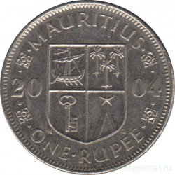 Монета. Маврикий. 1 рупия 2004 год.