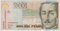 Банкнота. Колумбия. 2000 песо 2006 год. Тип 457d.