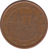 Монета. Испания. 5 центов 2001 год. ав.