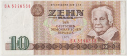 Банкнота. Германия. ГДР. 10 марок 1971 год. Тип 28b.