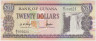 Банкнота. Гайана. 20 долларов 1996 - 2018 года. Тип 30b (1). ав.
