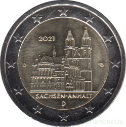 Монета. Германия. 2 евро 2021 год. Анхальт-Саксония (D).