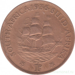 Монета. Южно-Африканская республика (ЮАР). 1 пенни 1935 год.