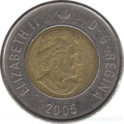 Монета. Канада. 2 доллара 2005 год.