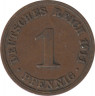 Монета. Германия (Германская империя 1871-1922). 1 пфенниг 1911 год. (А). ав.