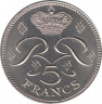 Монета. Монако. 5 франков 1977 год. рев.