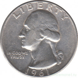 Монета. США. 25 центов 1961 год. Монетный двор D.