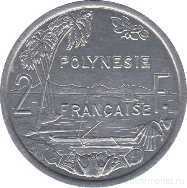 Монета. Французская Полинезия. 2 франка 2004 год.