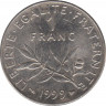 Монета. Франция. 1 франк 1999 год. ав.