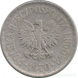 Монета. Польша. 1 злотый 1970 год.