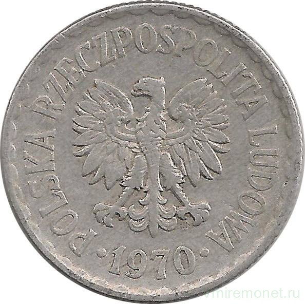 Монета. Польша. 1 злотый 1970 год.