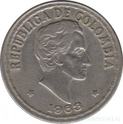 Монета. Колумбия. 20 сентаво 1963 год.