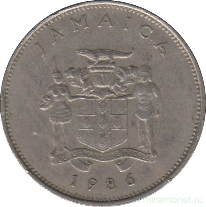 Монета. Ямайка. 20 центов 1986 год. ФАО.