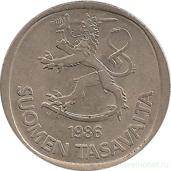 Монета. Финляндия. 1 марка 1986 год.