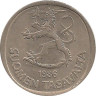 Аверс.Монета. Финляндия. 1 марка 1986 год.