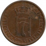 Монета. Норвегия. 5 эре 1952 год. (старый тип) рев