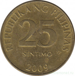 Монета. Филиппины. 25 сентимо 2009 год.