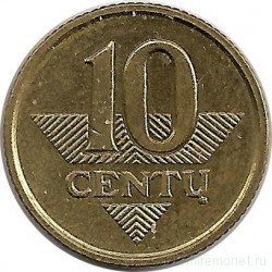 Монета. Литва. 10 центов 1997 год. 